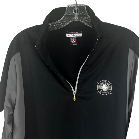 Antigua Performance Golf Club Pullover Shirt 1/4 Zip Black Size Large - Picture 5 of 10